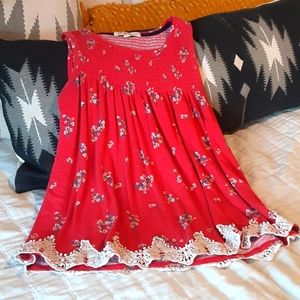 Red floral tank top